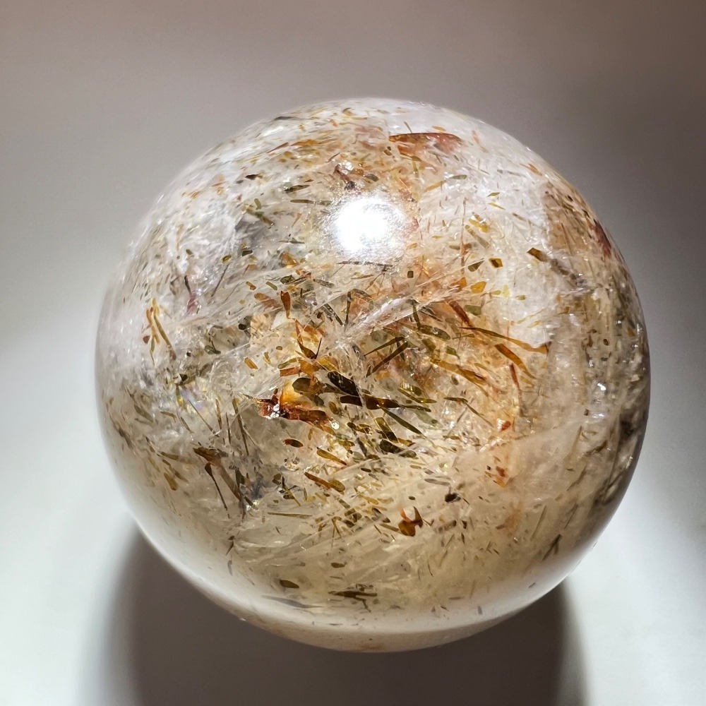 Golden Rutilated‎ Quartz Marble Sphere - Picture 5 of 13